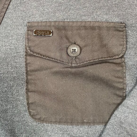 Dravus Gray & Black Cardigan Jacket Button Front Dual Chest Pockets Mens size XL - Picture 7 of 10